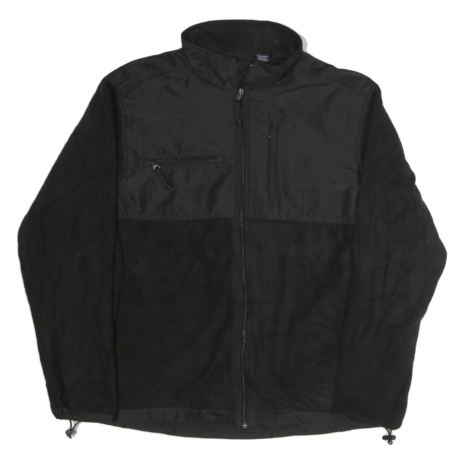 CHAPS Womens Black Polyester Zip Jacket XL Fleece Outdoor Casual Warm
