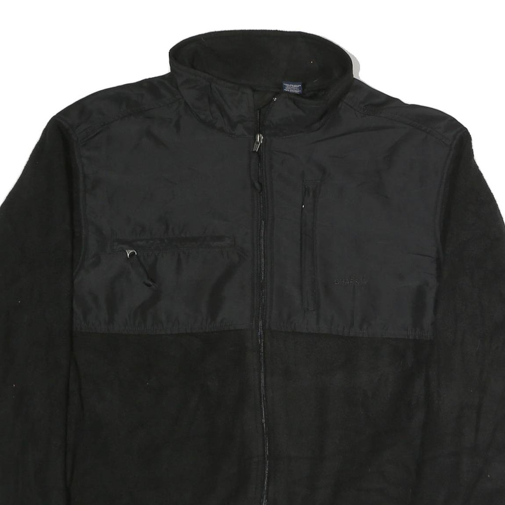 CHAPS Womens Black Polyester Zip Jacket XL Fleece Outdoor Casual Warm