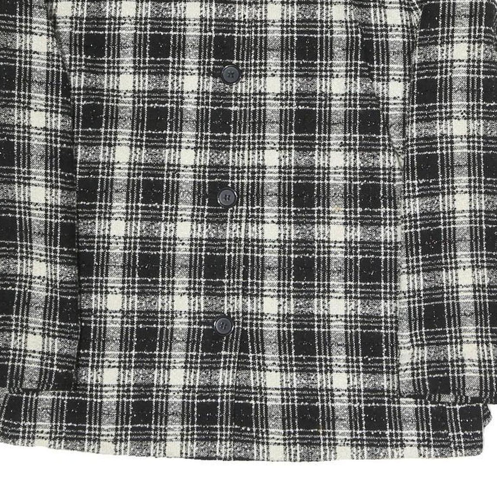 PRESTON & YORK Womens Black & White Check Coach Jacket UK 16 Polyester Blend