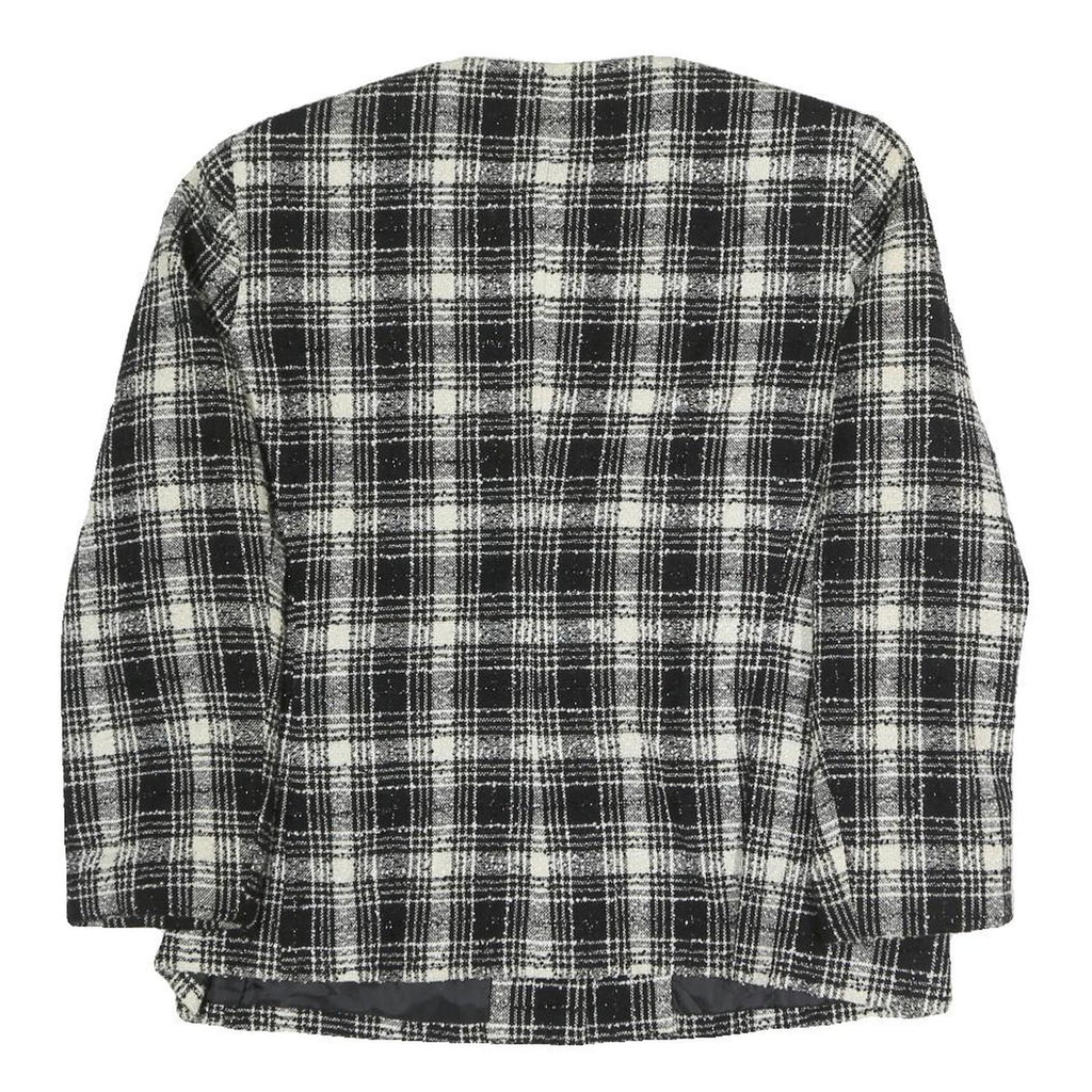 PRESTON & YORK Womens Black & White Check Coach Jacket UK 16 Polyester Blend