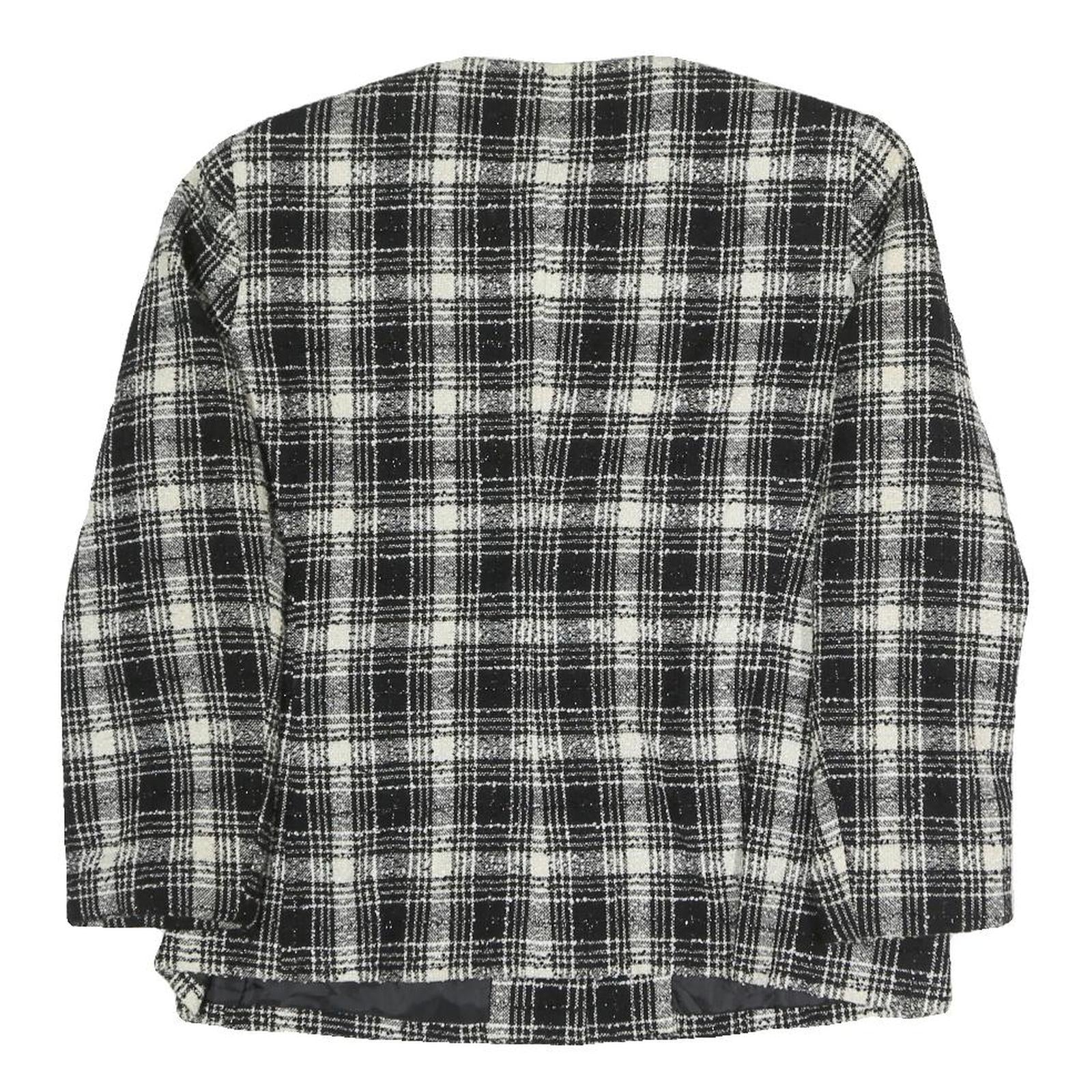 PRESTON & YORK Womens Black & White Check Coach Jacket UK 16 Polyester Blend