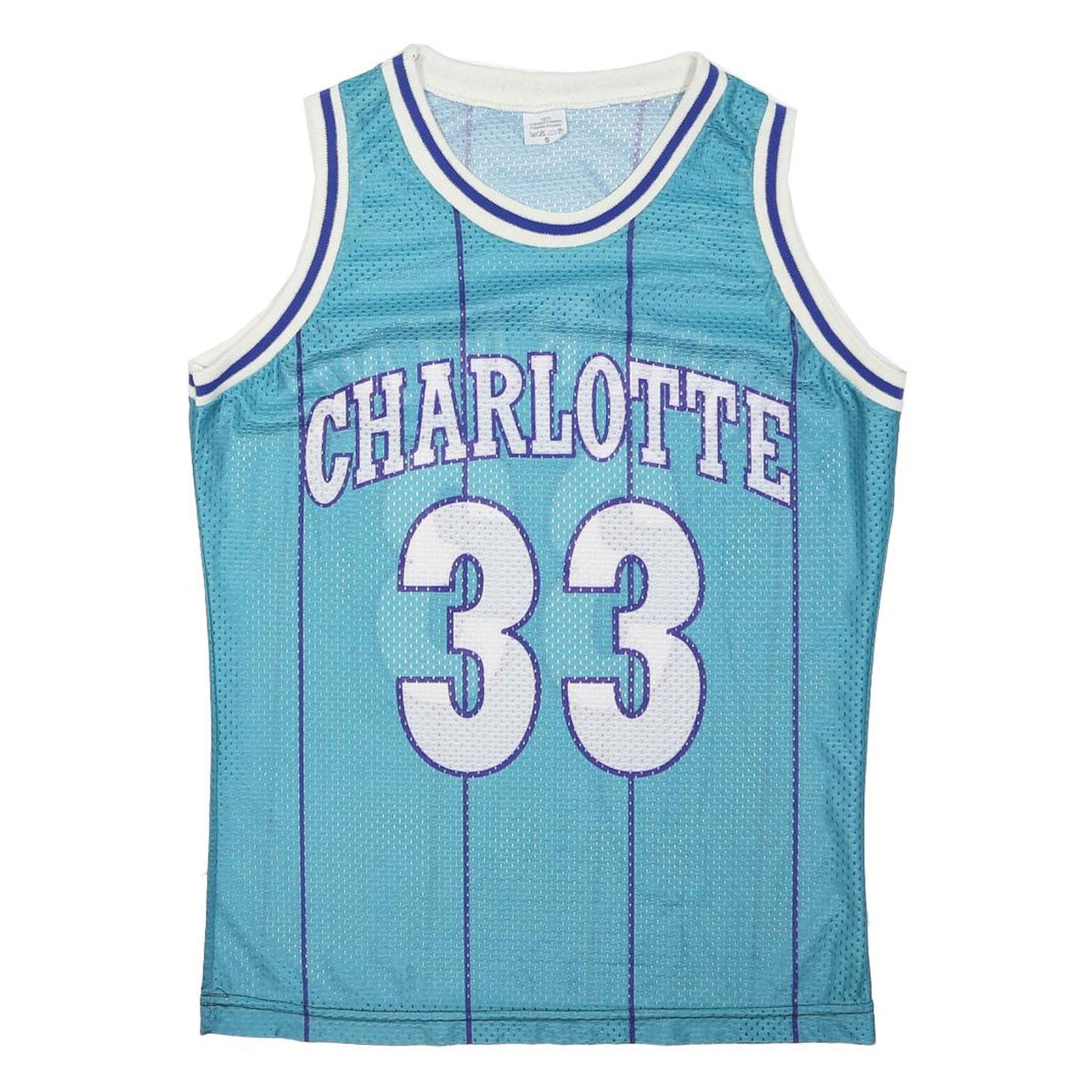 Mens Blue Athletic Basketball Jersey M Sleeveless Crew Neck Charlotte 33
