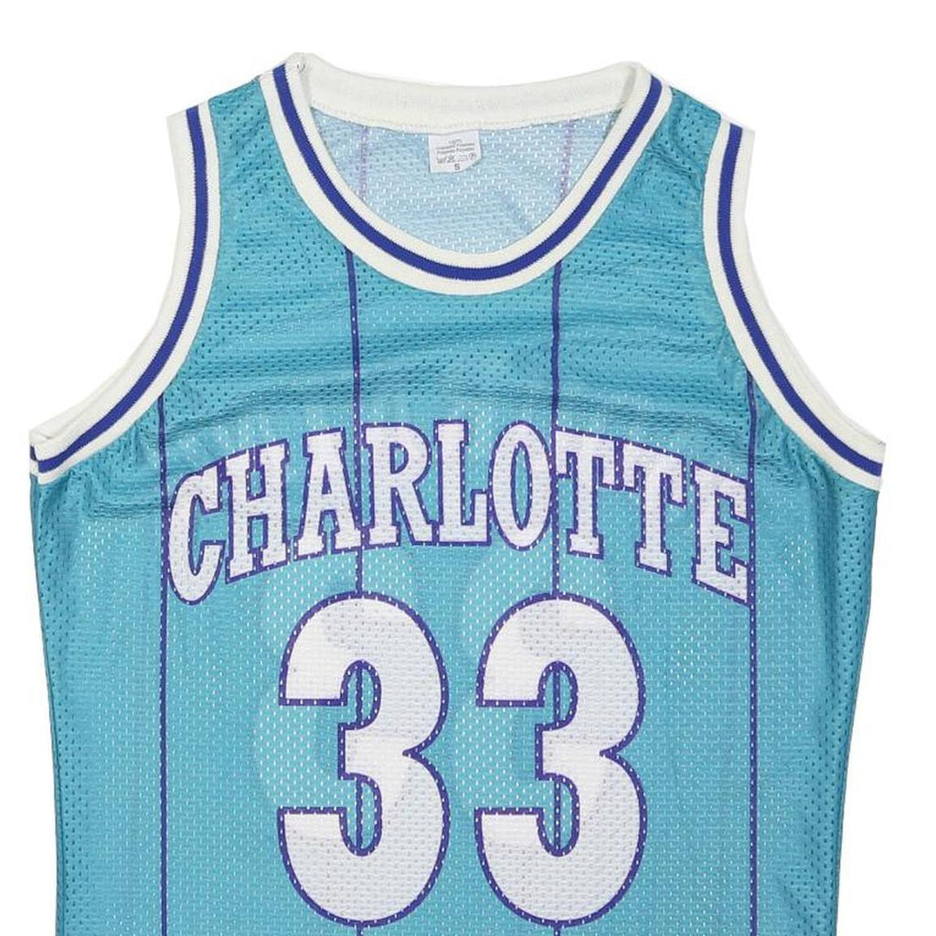 Mens Blue Athletic Basketball Jersey M Sleeveless Crew Neck Charlotte 33