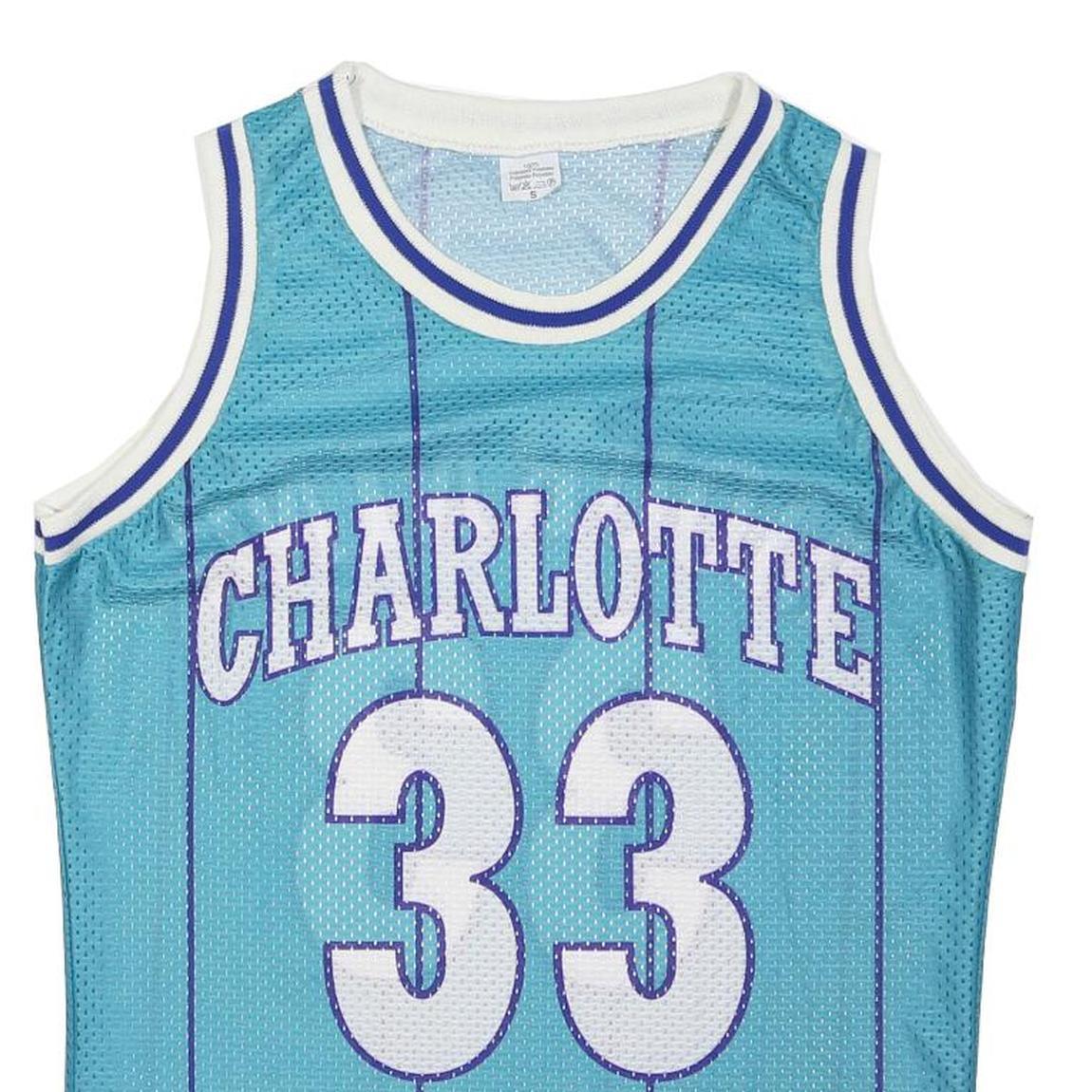 Mens Blue Athletic Basketball Jersey M Sleeveless Crew Neck Charlotte 33