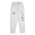 CENTER Womens Jeans Classic Cotton Light W24 L28 Patchwork Casual Denim