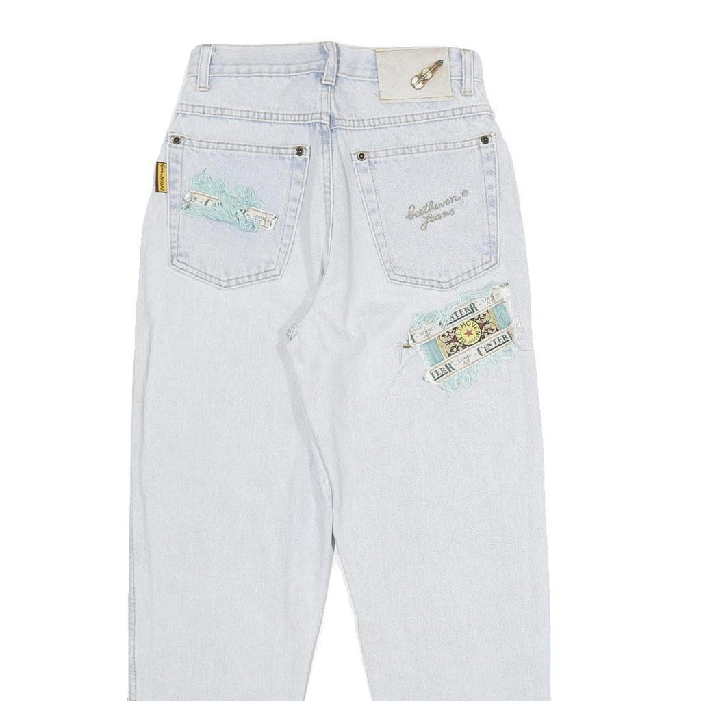 CENTER Womens Jeans Classic Cotton Light W24 L28 Patchwork Casual Denim