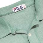 FILA Mens Green Plain Cotton Blend Polo Shirt Short Sleeve XL Casual Summer
