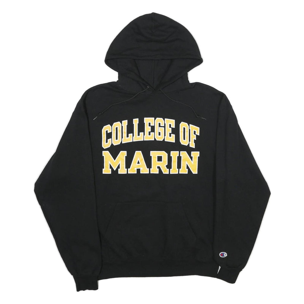 CHAMPION Mens Black College Of Marin Pullover Hoodie L Cotton Blend