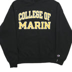 CHAMPION Mens Black College Of Marin Pullover Hoodie L Cotton Blend
