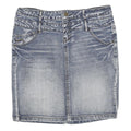 SUBLEVEL Womens Blue Denim Mini Cotton Blend Skirt XL Casual Fitted Style