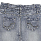 SUBLEVEL Womens Blue Denim Mini Cotton Blend Skirt XL Casual Fitted Style