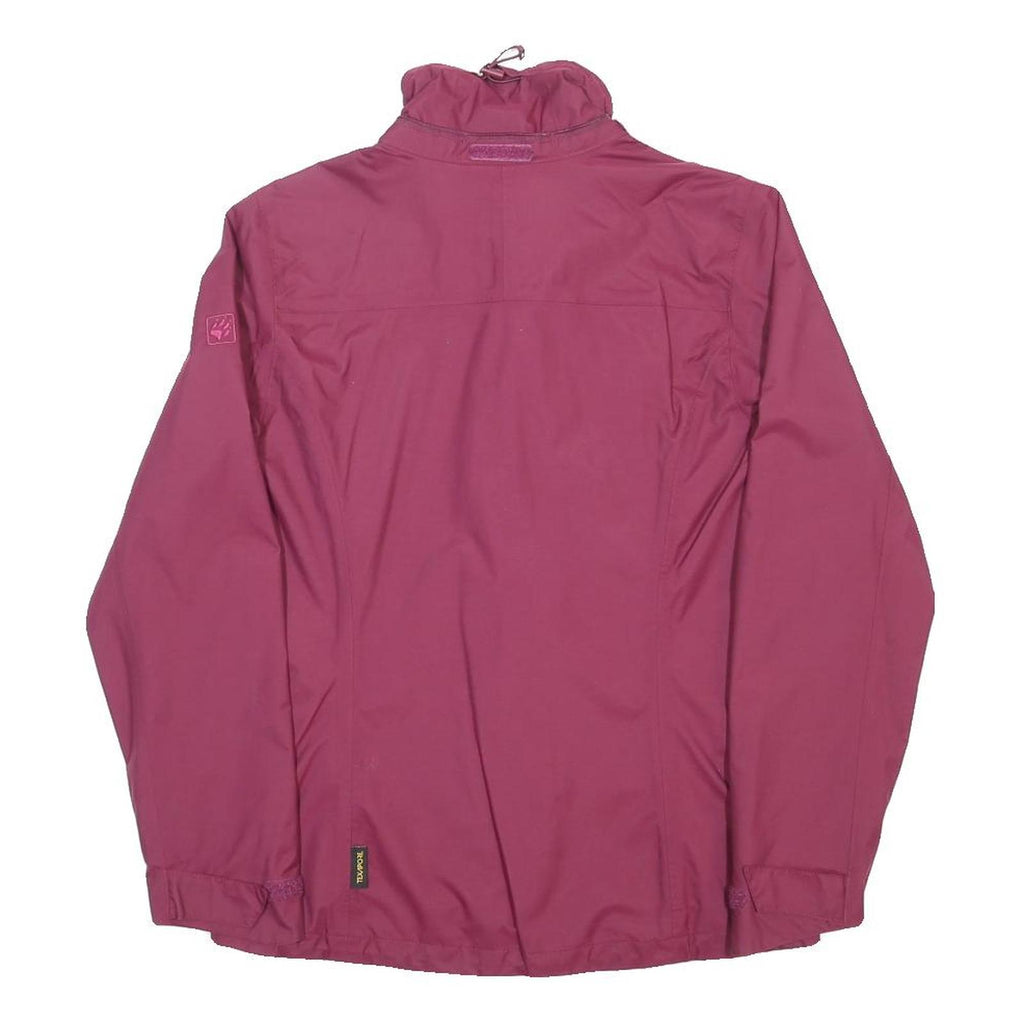 JACK WOLFSKIN Womens Maroon Outdoor Jacket XS Synthetic Zip Plain Lightweight