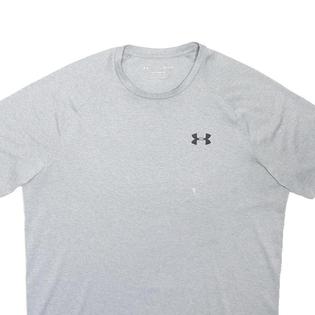 UNDER ARMOUR Mens Grey Athletic T-Shirt M Short Sleeve Crew Neck Performance