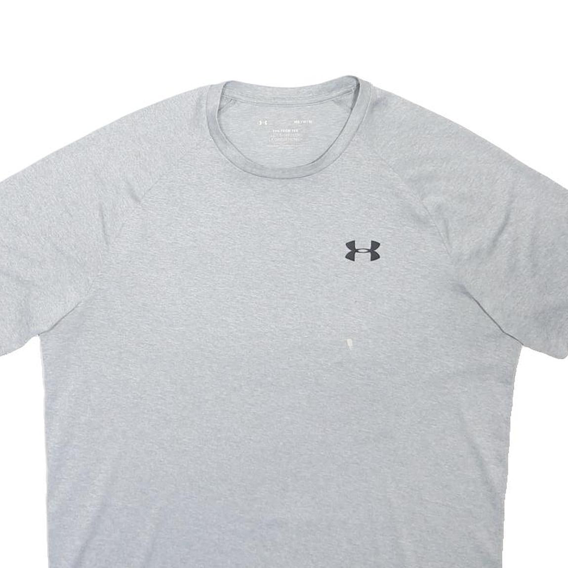 UNDER ARMOUR Mens Grey Athletic T-Shirt M Short Sleeve Crew Neck Performance