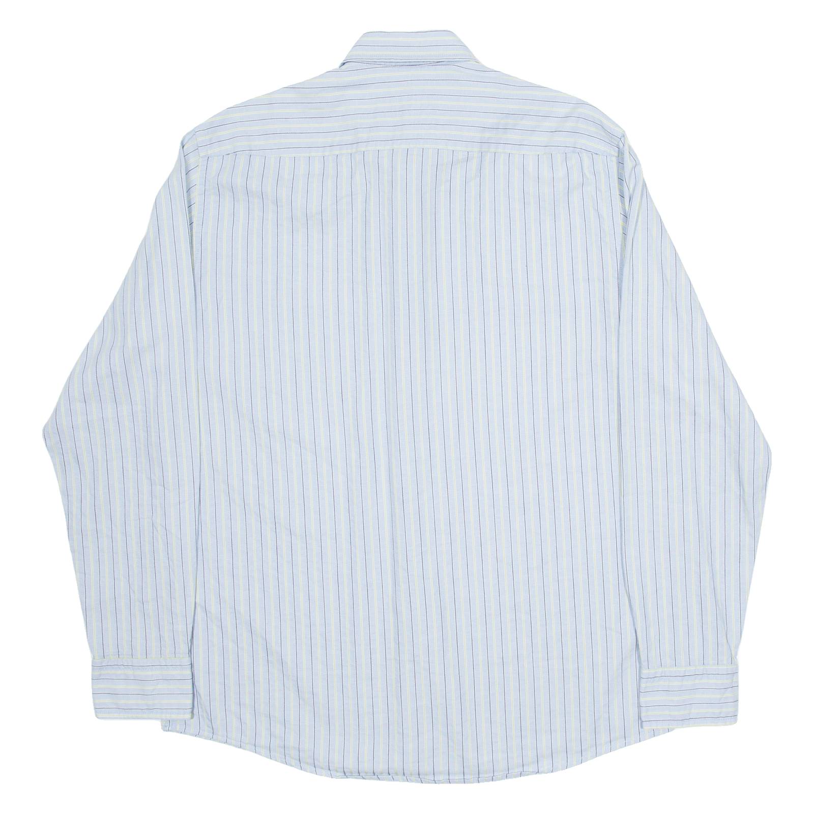 BOGNER Mens Shirt Blue Striped Long Sleeve L