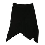 LAURA ASHLEY Womens Black Cotton Blend Asymmetric Midi Skirt UK 14 Stylish Soft