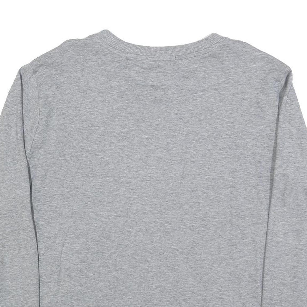 DKNY Womens Grey Sweatshirt Crew Neck L Logo Print Cotton Blend Pullover