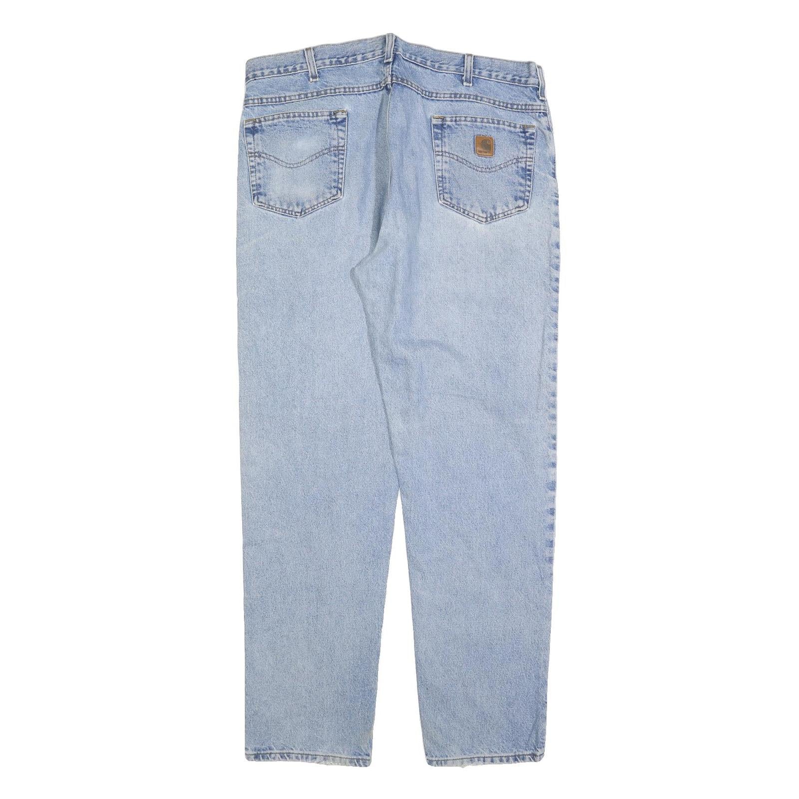 CARHARTT Mens Relaxed Jeans Blue Denim W40 L34 Cotton Blend Zip Pockets