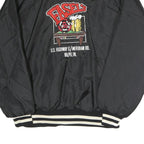 LEADER SPORTSWEAR Mens Black & Cream Fasel's Rustic Inn Jacket XL Nylon Plain