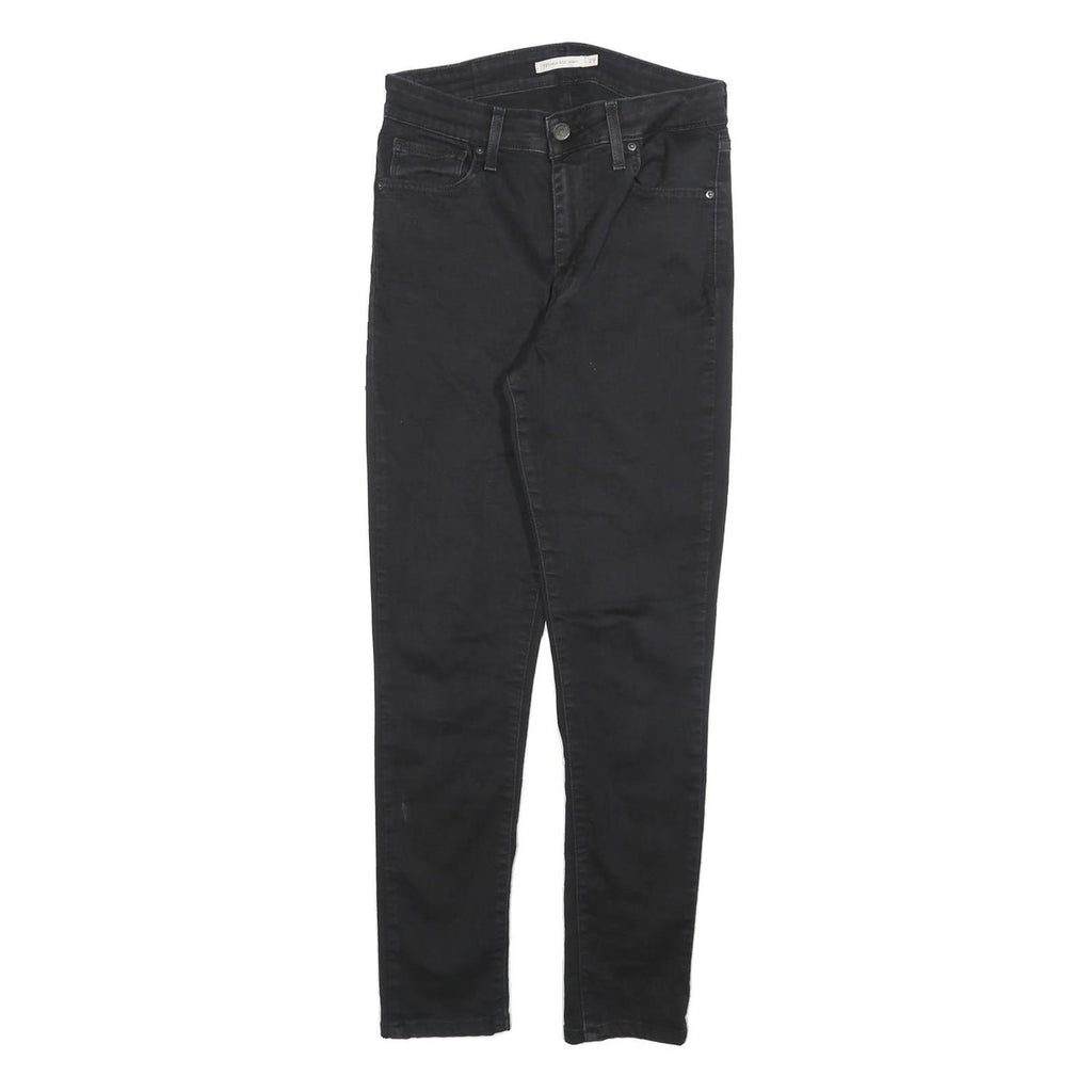 LEVI'S 721 Womens Jeans Black Slim Skinny Denim W29 L27 Stretch Zip