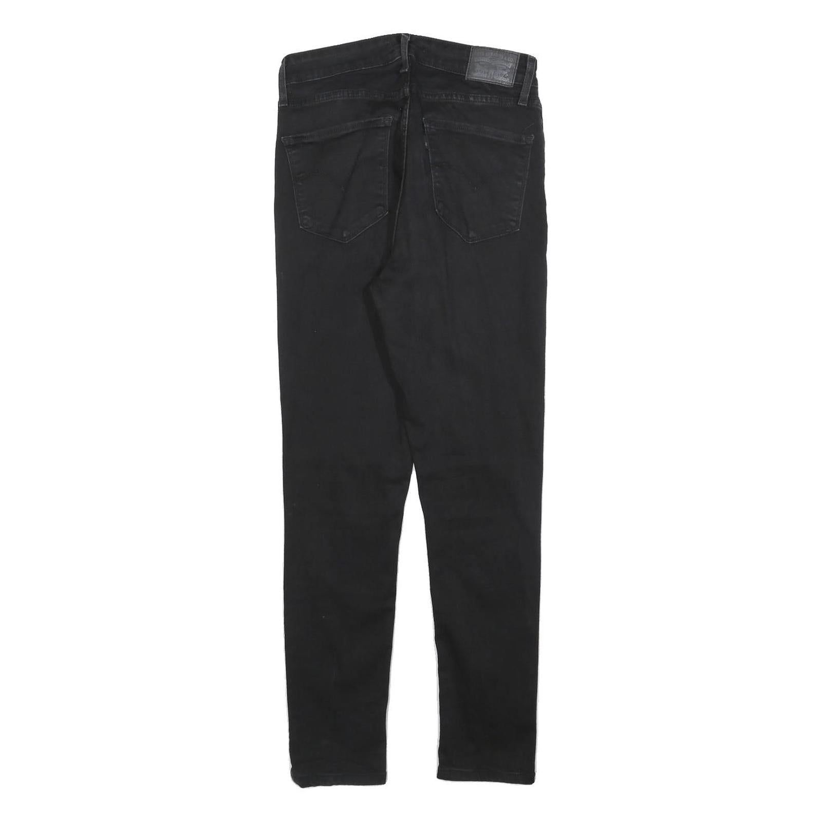 LEVI'S 721 Womens Jeans Black Slim Skinny Denim W29 L27 Stretch Zip