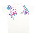 SERGIO TACCHINI Mens White & Pink Geometric Short Sleeve Polo Shirt L