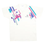 SERGIO TACCHINI Mens White & Pink Geometric Short Sleeve Polo Shirt L