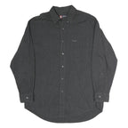 CHAPS Mens Black Cotton Button-Down Long Sleeve Shirt L Classic Style Casual