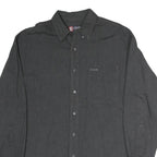 CHAPS Mens Black Cotton Button-Down Long Sleeve Shirt L Classic Style Casual