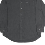 CHAPS Mens Black Cotton Button-Down Long Sleeve Shirt L Classic Style Casual