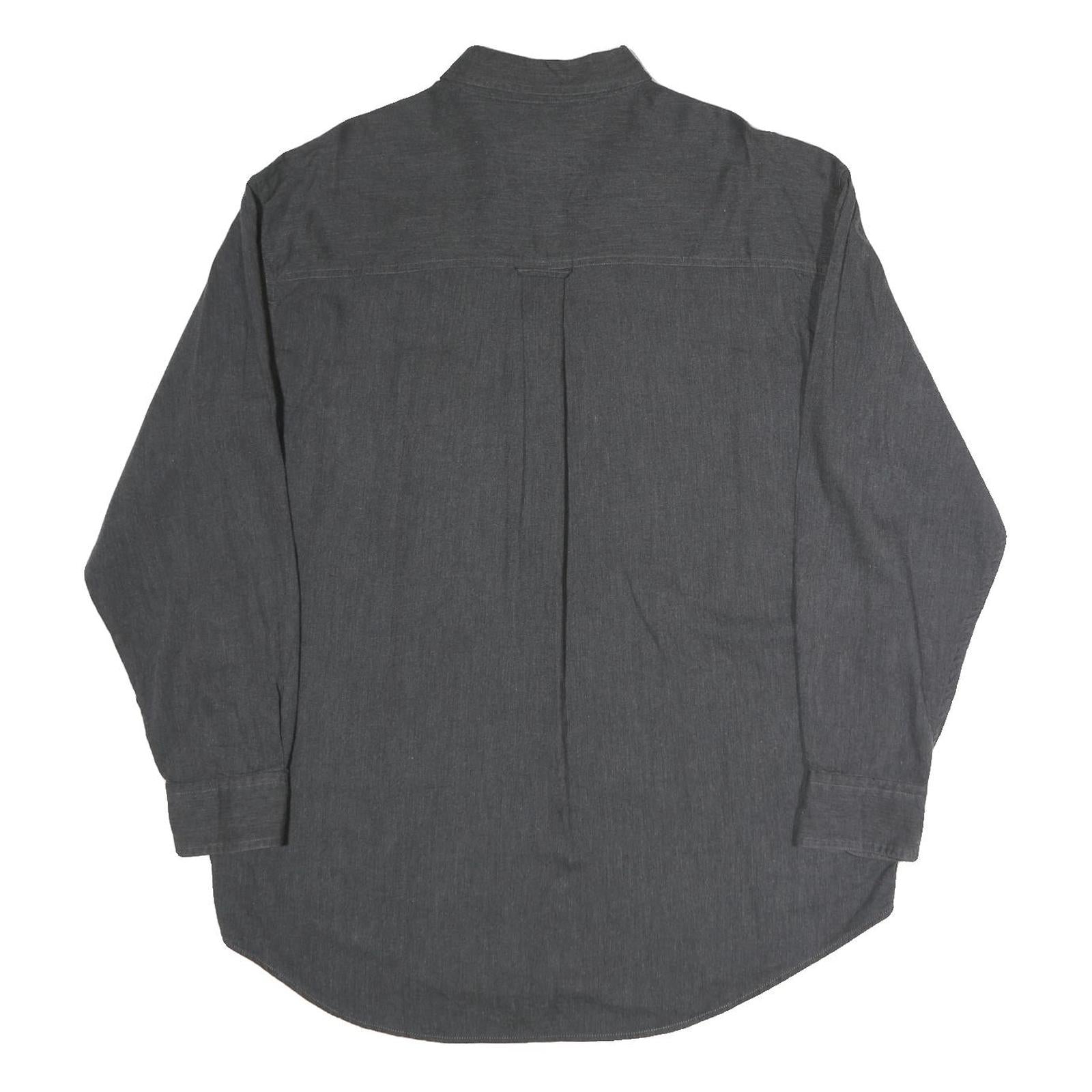 CHAPS Mens Black Cotton Button-Down Long Sleeve Shirt L Classic Style Casual