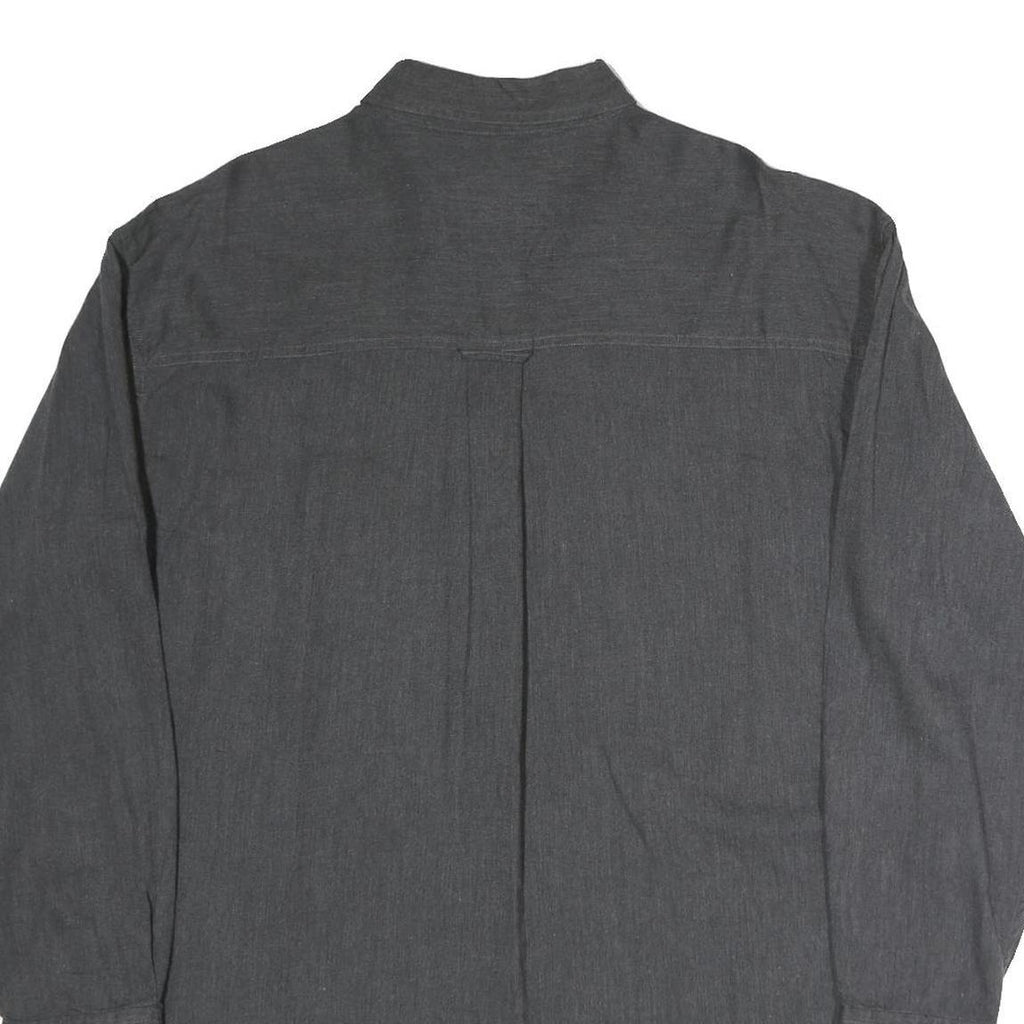 CHAPS Mens Black Cotton Button-Down Long Sleeve Shirt L Classic Style Casual