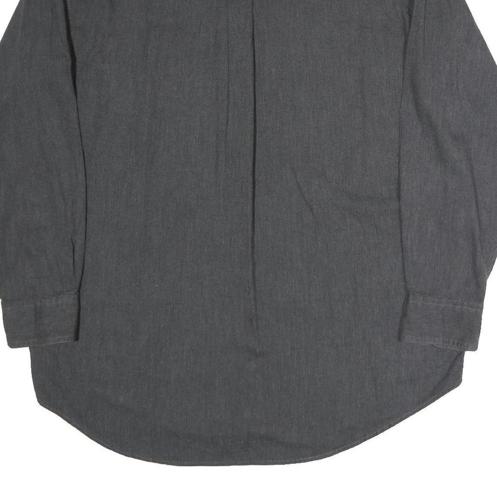 CHAPS Mens Black Cotton Button-Down Long Sleeve Shirt L Classic Style Casual