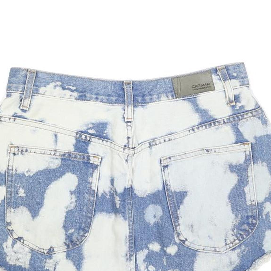 CARMAR Womens Blue & White Tie Dye Denim Mini Skirt Cotton Blend Zip M