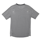 NIKE Mens Grey Striped Running T-Shirt S Short Sleeve V-Neck Performance