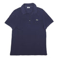 LACOSTE Mens Navy Blue Cotton Short Sleeve Polo Shirt M Classic Logo