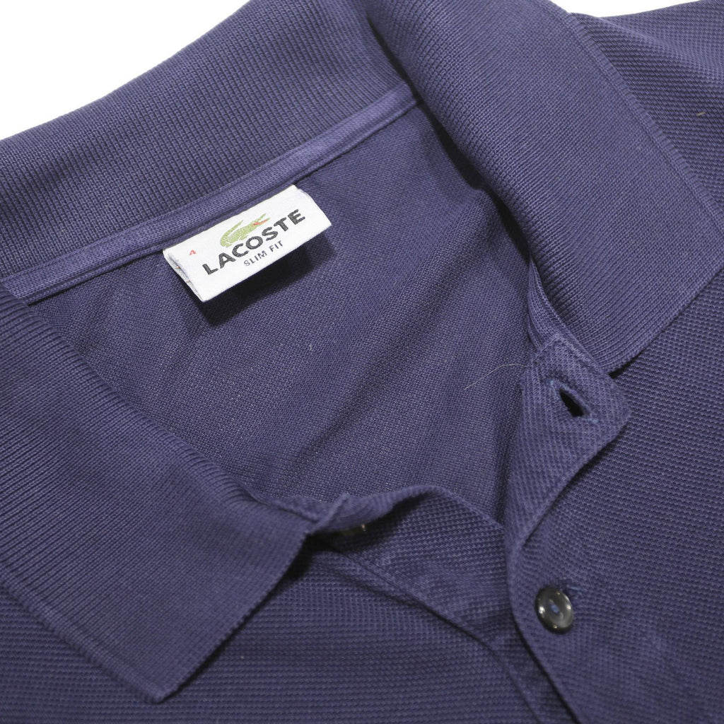 LACOSTE Mens Navy Blue Cotton Short Sleeve Polo Shirt M Classic Logo
