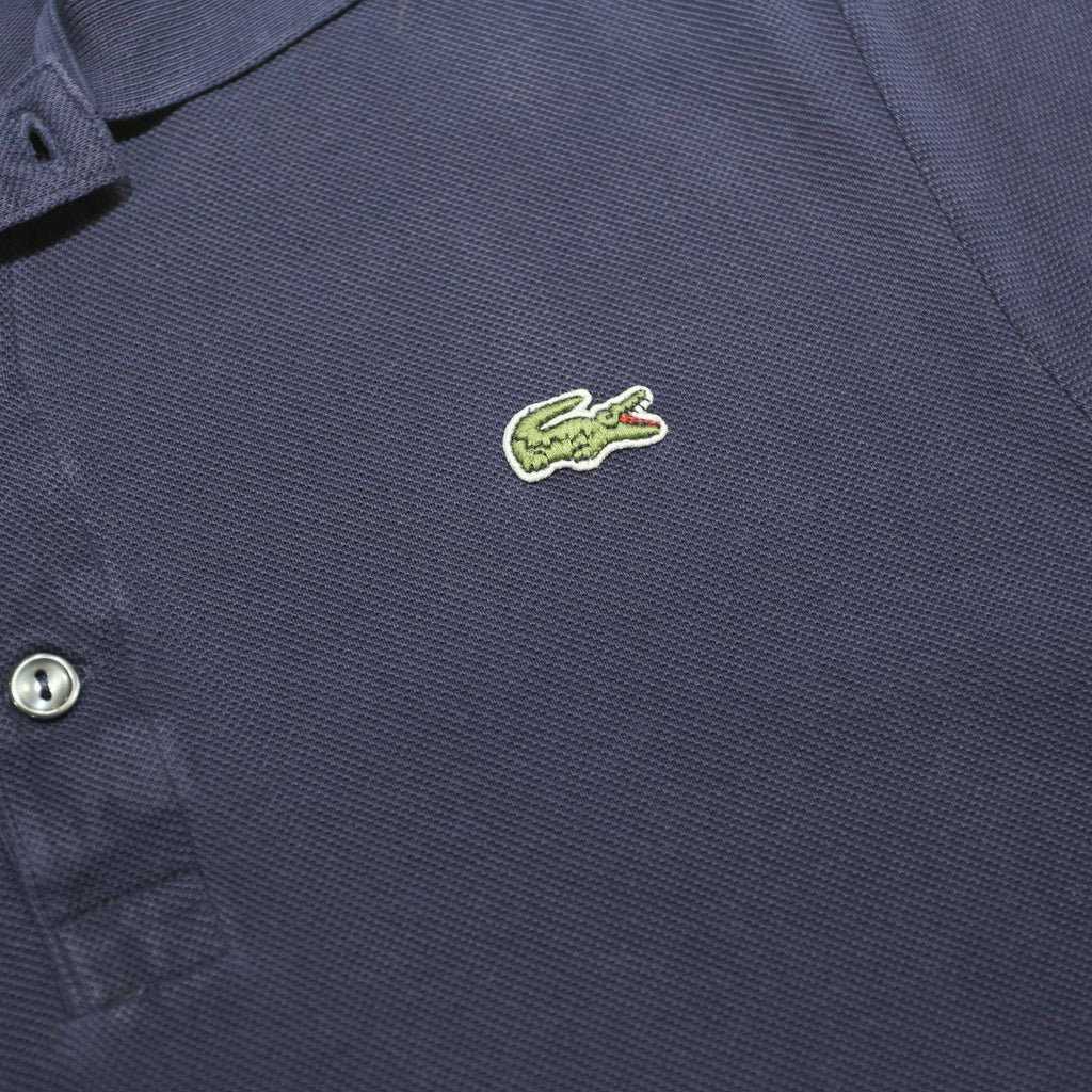 LACOSTE Mens Navy Blue Cotton Short Sleeve Polo Shirt M Classic Logo