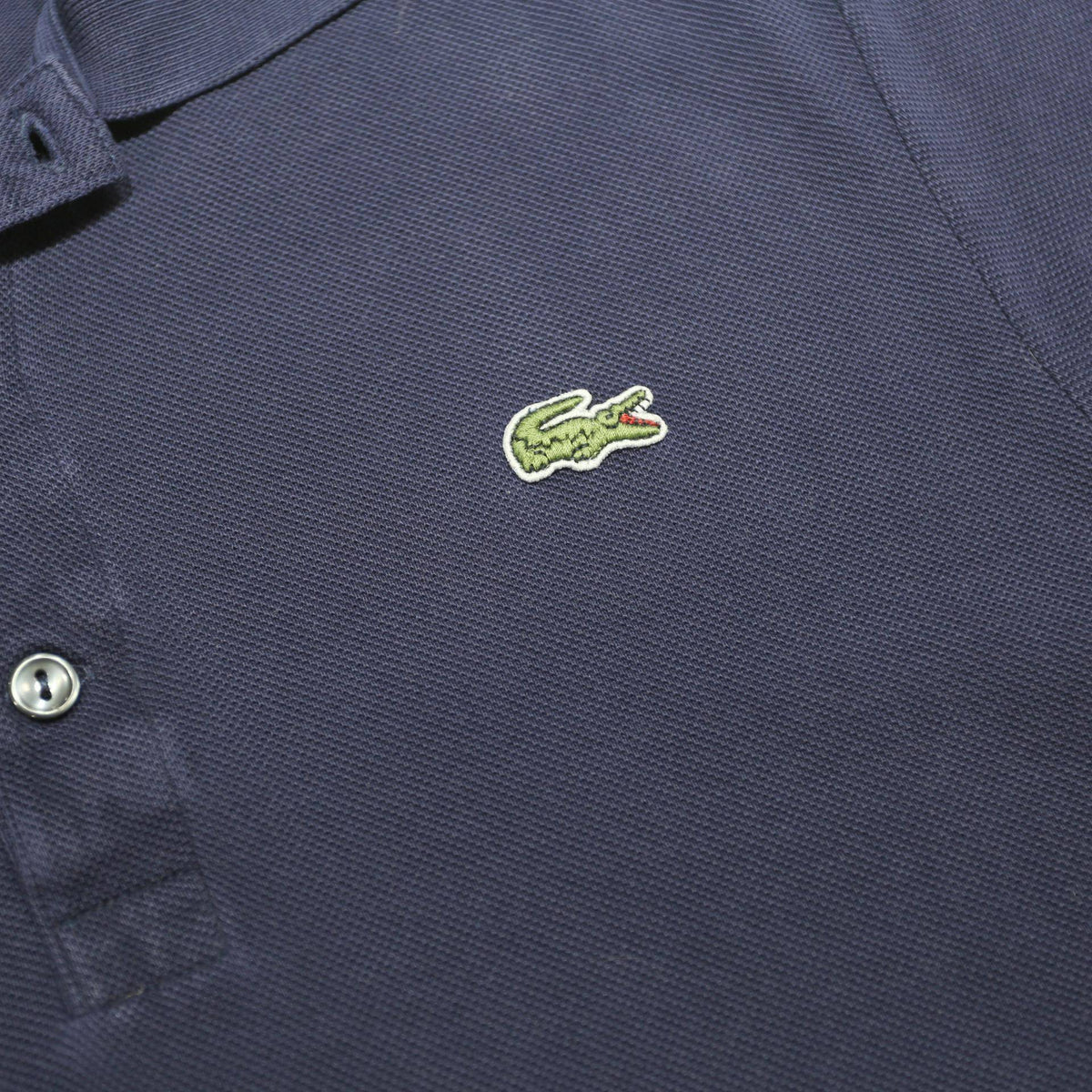 LACOSTE Mens Navy Blue Cotton Short Sleeve Polo Shirt M Classic Logo