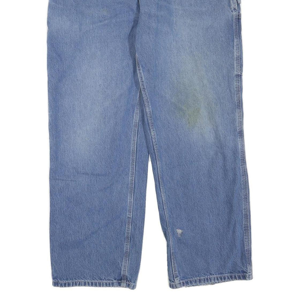 CARHARTT Mens Regular Fit Straight Blue Denim Jeans W36 L30 Workwear Zip Closure