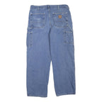 CARHARTT Mens Regular Fit Straight Blue Denim Jeans W36 L30 Workwear Zip Closure