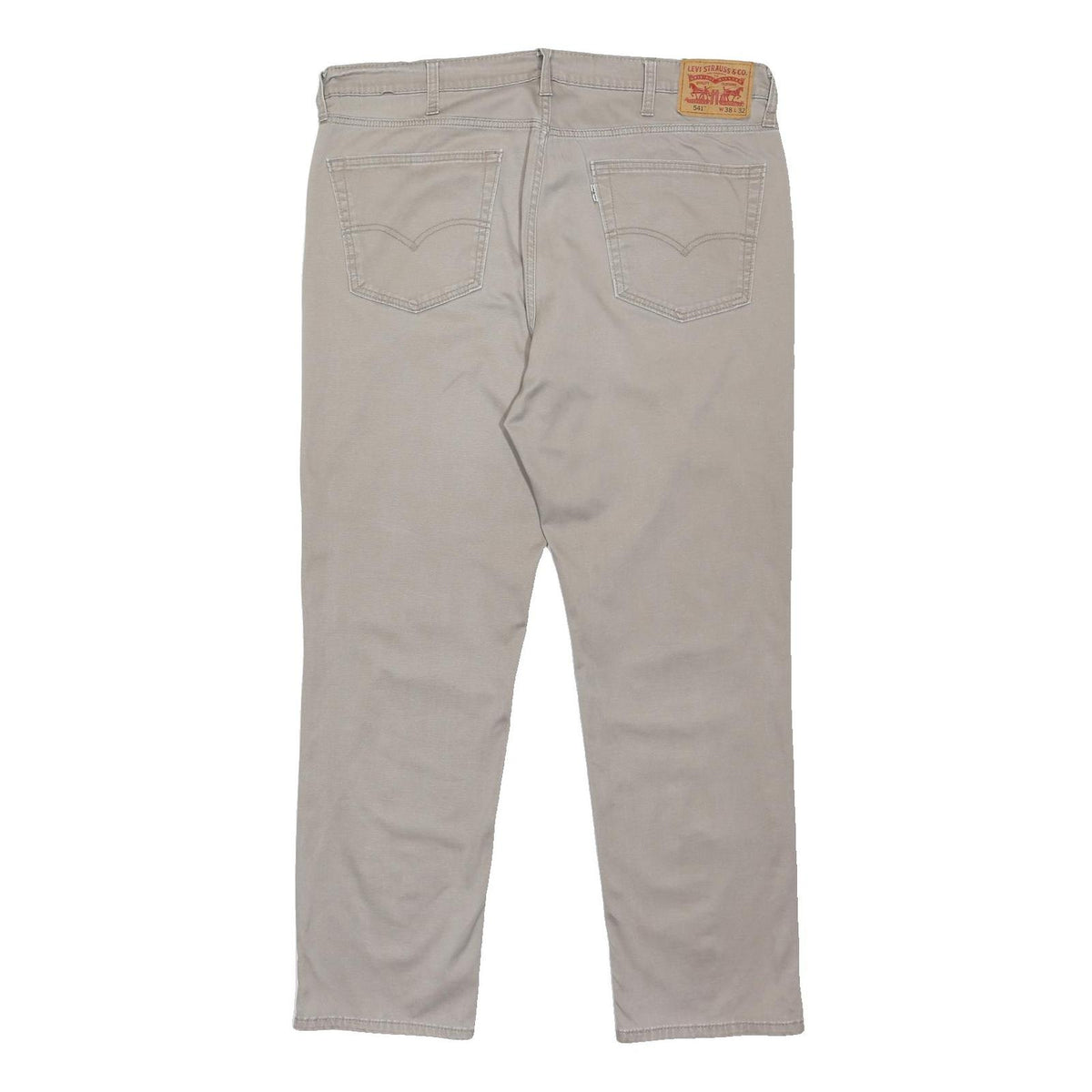 LEVI'S Mens Regular Fit Beige Cotton Blend Trousers W38 L32 Classic Zip Pocket
