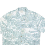 TRADER BAY Mens Green & Cream Hawaiian Shirt XL Tropical Floral Pattern Summer