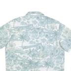 TRADER BAY Mens Green & Cream Hawaiian Shirt XL Tropical Floral Pattern Summer