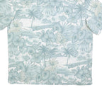 TRADER BAY Mens Green & Cream Hawaiian Shirt XL Tropical Floral Pattern Summer