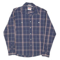 WRANGLER Mens Blue & Pink Check Shirt L Button Pocket Classic Casual Cotton