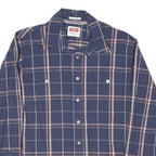 WRANGLER Mens Blue & Pink Check Shirt L Button Pocket Classic Casual Cotton