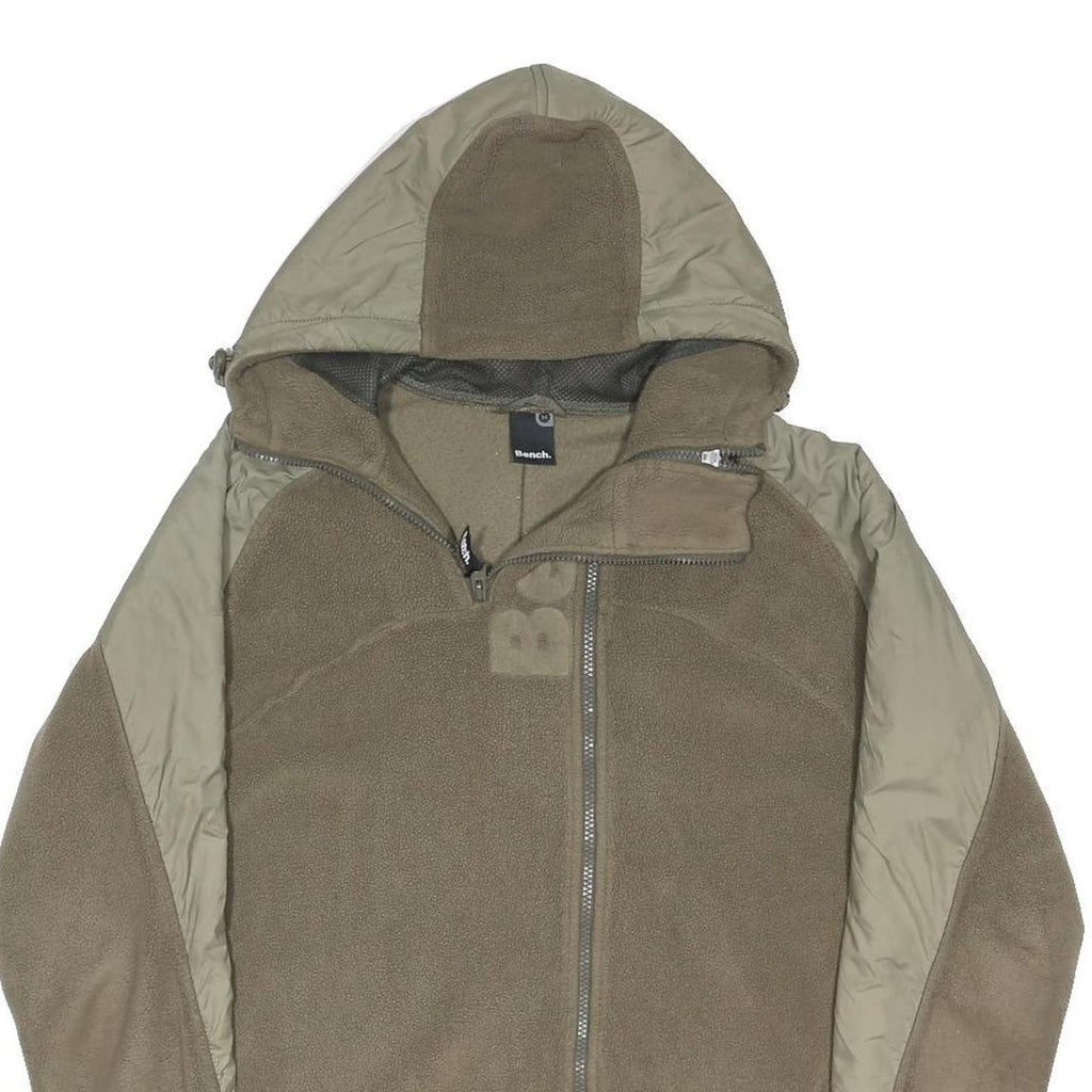 BENCH Womens Beige & Khaki Zip Jacket M Polyester Blend Casual Outdoor