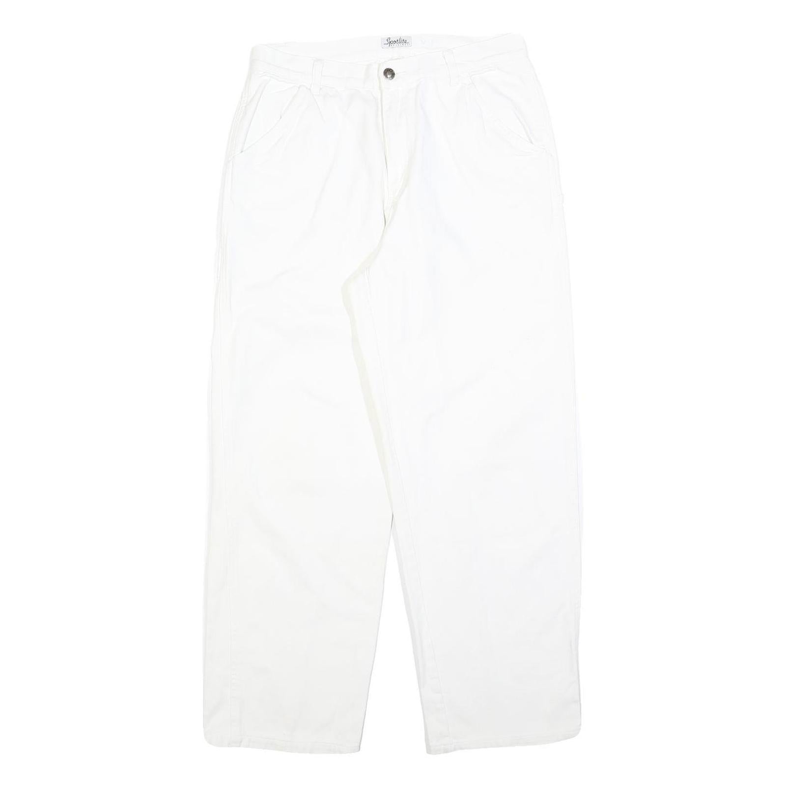 SPOTLITE Womens White Cotton Blend Regular Fit Straight Leg Denim Jeans W30 L28