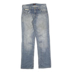 UNCLE Mens Regular Blue Denim Zip Closure Jeans W30 L34 Stylish Faded Look